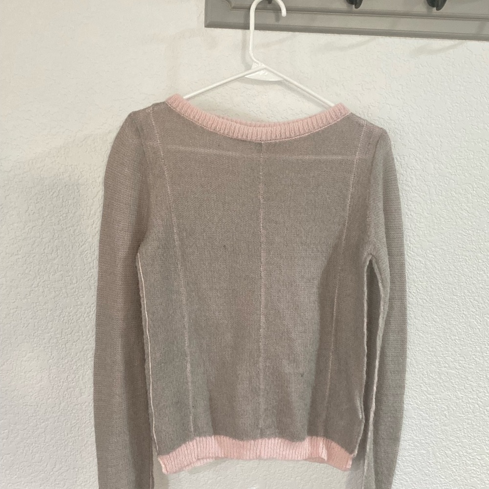Zara light pink and grey mesh sweater